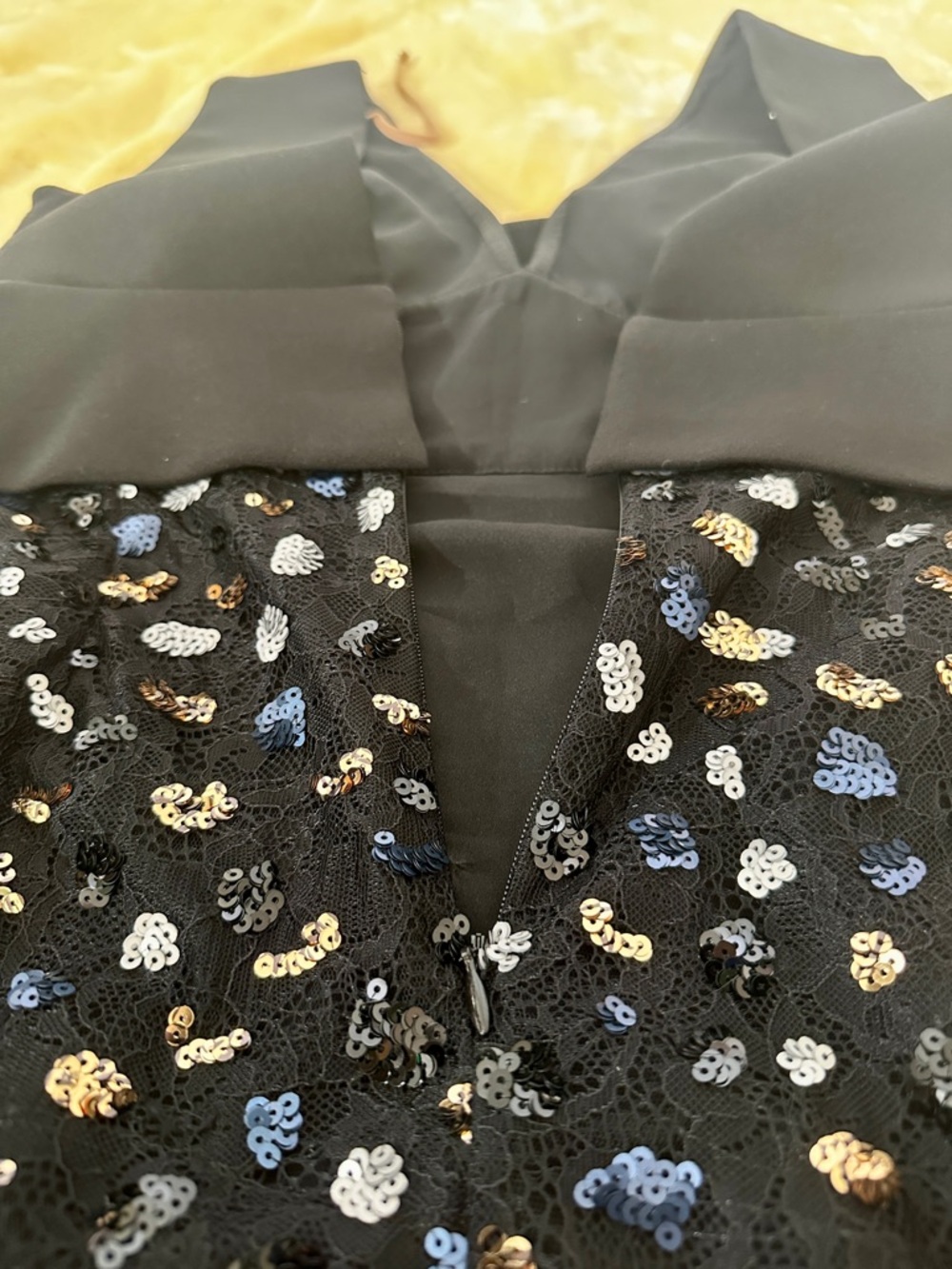 BCBGMaxAzria Rosalina Peplum Sequin Lace Black Formal Party Wedding Prom Dress 2 - Picture 15 of 16